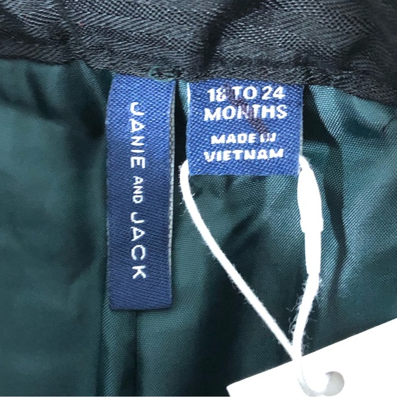 Janie And Jack Green velvet pants adjustable baby size 18-24 months Holiday Twin - Picture 3 of 6